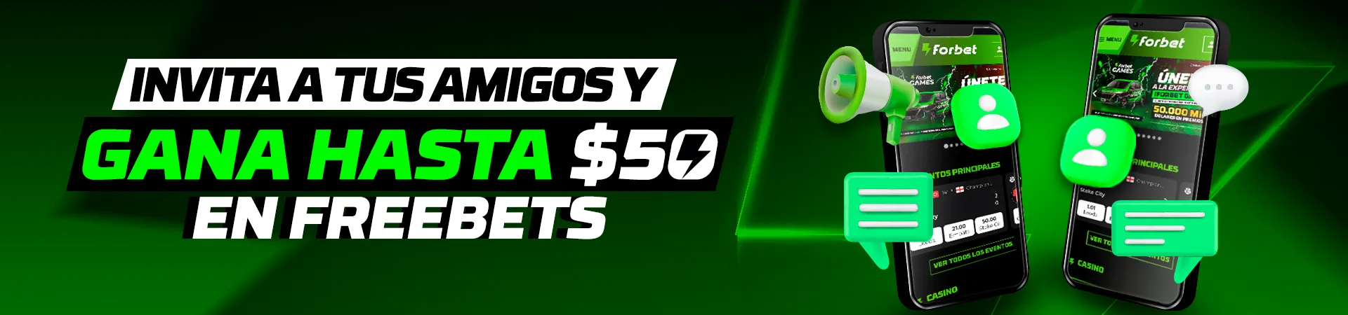 Invita a tus amigos y gana hasta $50 en freebets